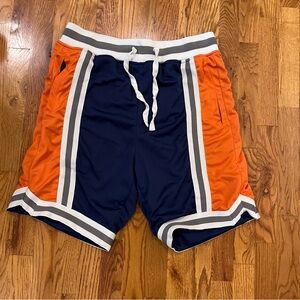 Linea Uomo Navy and Orange Shorts Size Medium